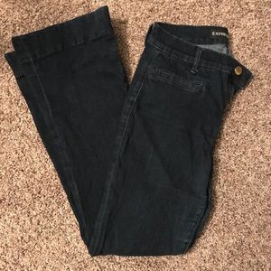 Express dark wash flare jeans